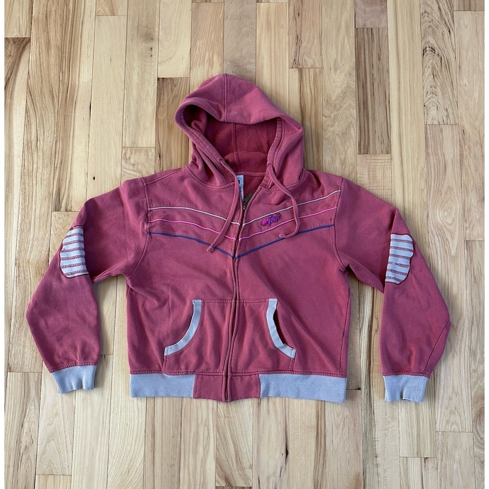 Thor Motocross Girls Y2K Pink Hoodie Full Zip Jacket Elbow Size XL Women's Small